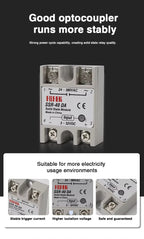 10A SSR 25A Solid State Relay 40A Output 3-32VDC 24-480VAC 220V Single Phase DC TO AC 40A Relay SSR HeatSink SSR 40DA