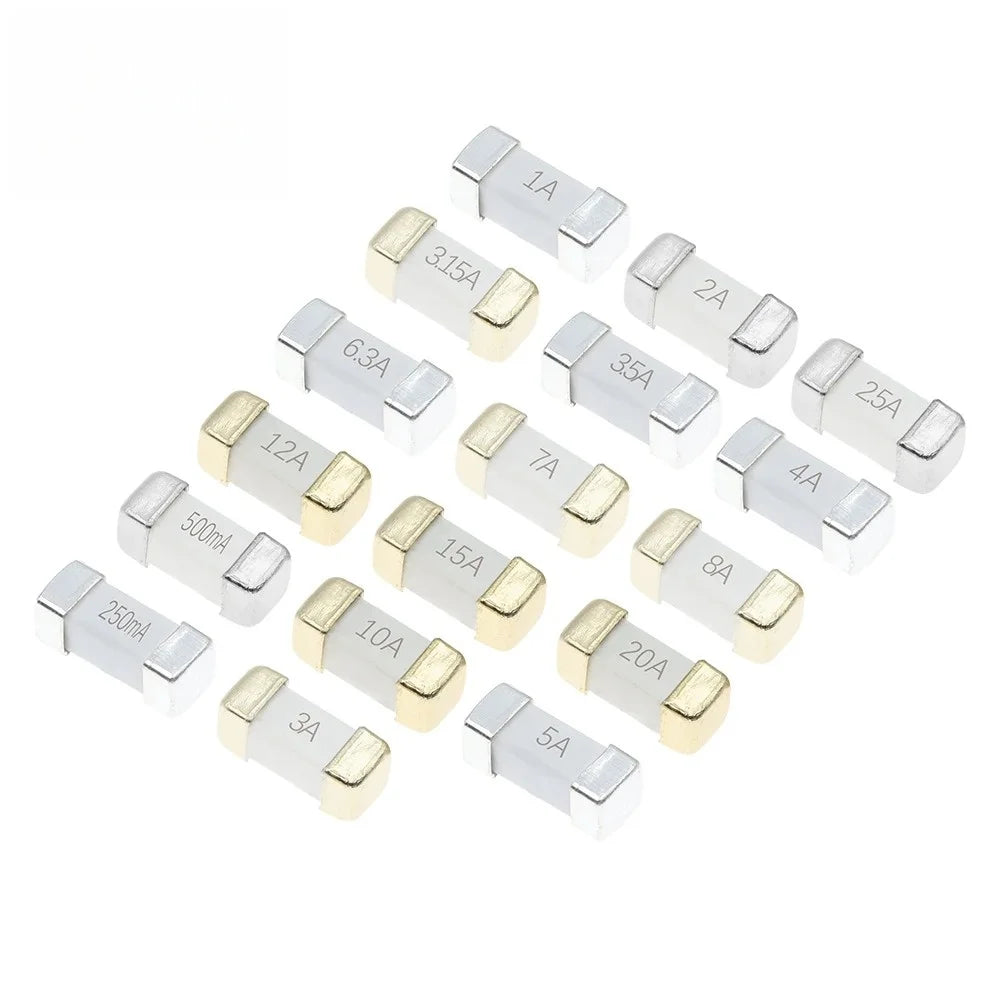 10PCS 1808 125V 250V AC 0451 SMD Fast Blow Fuse 0.5A 0.75A 1A 2A 3A 4A 5A 6.3A 8A 10A 12A 15A 500MA 750MA 2410 Ultra-Rapid Fuses