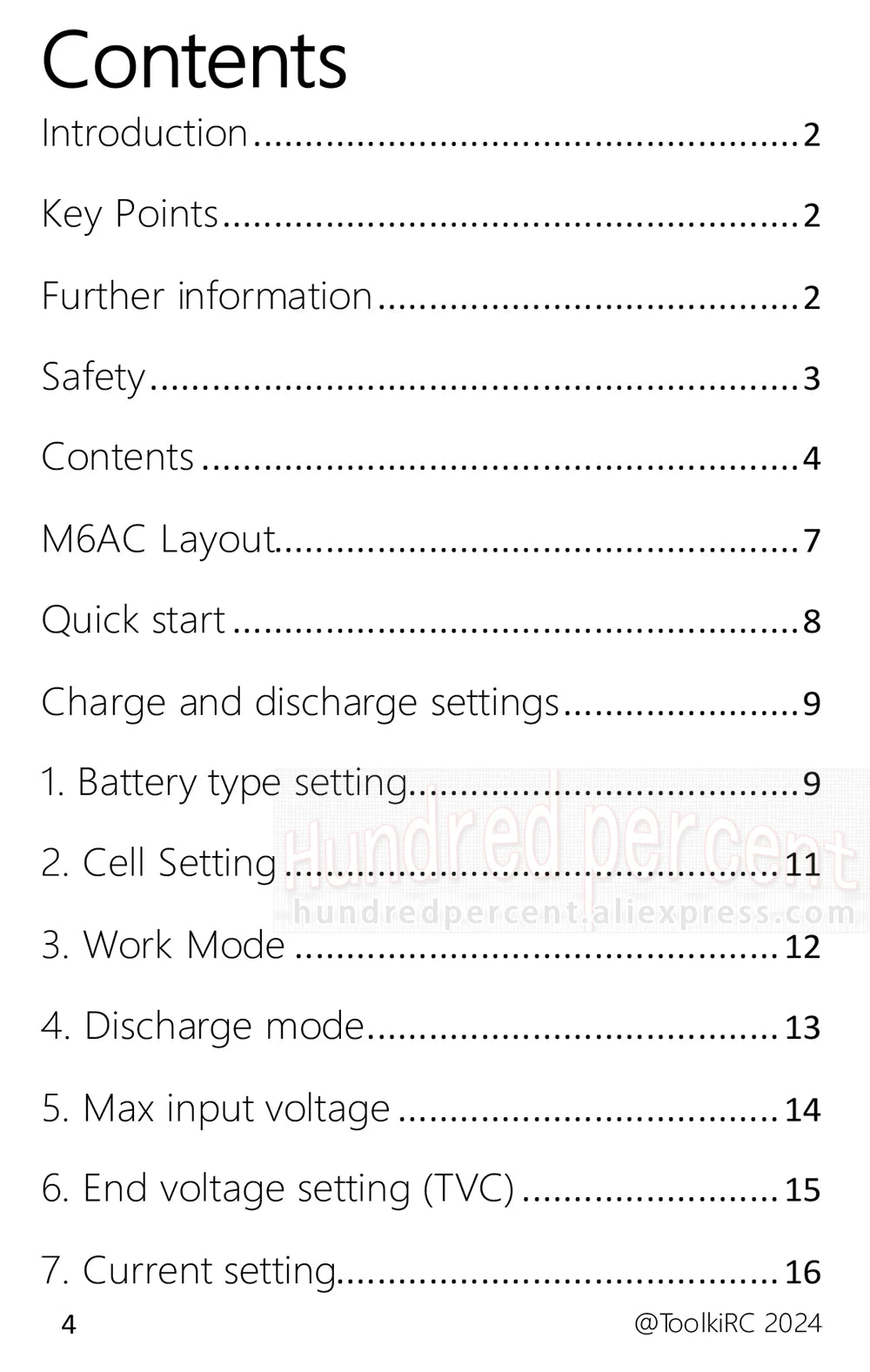 ToolkitRC M6AC Smart Lipo Battery Charger Discharger AC 120W DC300W MAX30A for 1-6S Battery FPV Model Spare Part LiHV LIFE LILON