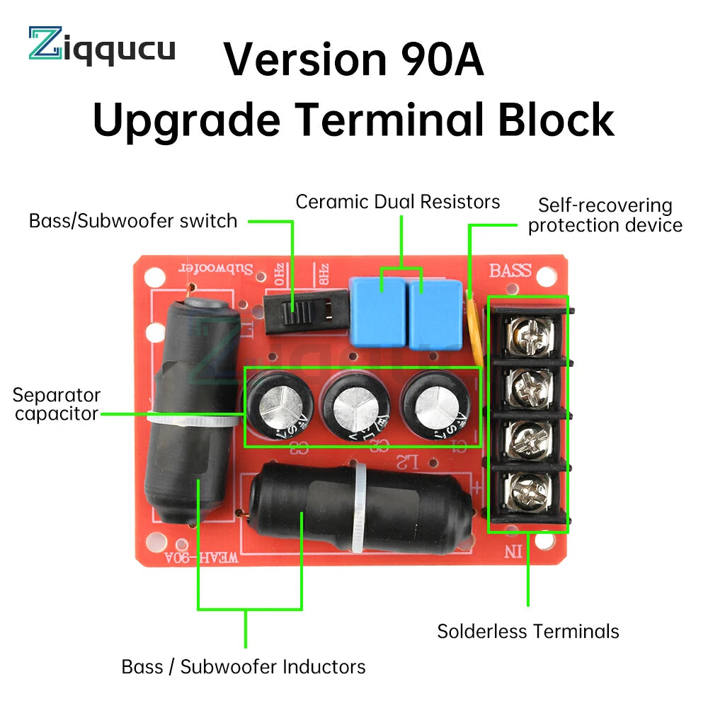 WEAH-90A 200W High Power Speaker Subwoofer Crossover Speaker Solderless Frequency Divider Module DIY Home Theater