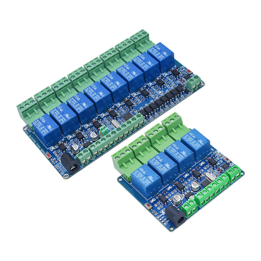 5V 12V Modbus Rtu 4 8 channel Relay Module RS485 TTL Communication 4 8 way Input Relay Module