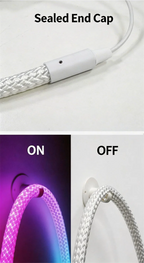 360 Glow Round RGB Neon LED Woven Strip Light 24key Bluetooth APP Remote Control 5V USB WS2812B Music Sync Waterproof Rope Decor
