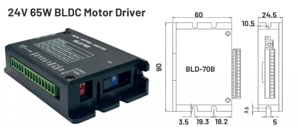 DC24V/48V AC220V Nema23 Nema34 Brushless Motor Driver Kit 57mm 86mm 65W-800W BLDC Motor Hall Sensor 3000rpm For PCB Drilling