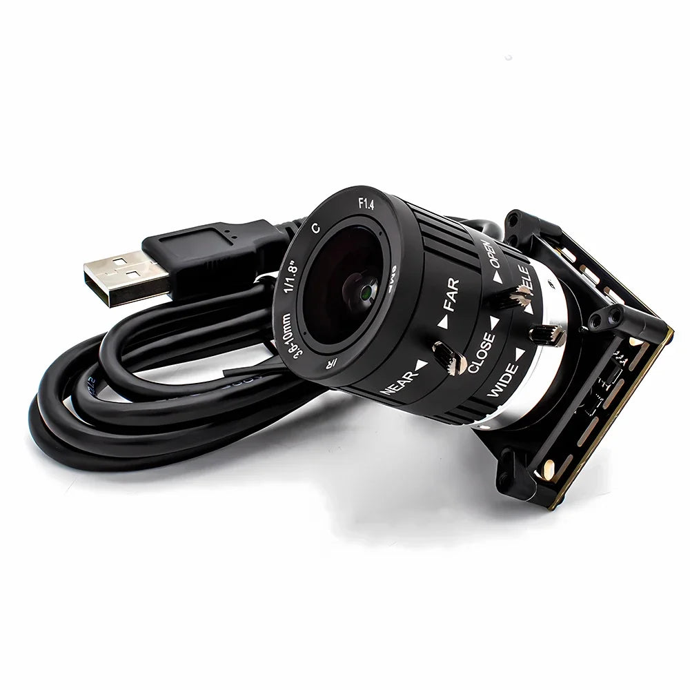2.3MP HD Global Shutter USB Camera Module 1080P 90FPS 1/2.6" CMOS USB2.0 Plug And Play With 5-100mm Varifocal CS Mount Lens