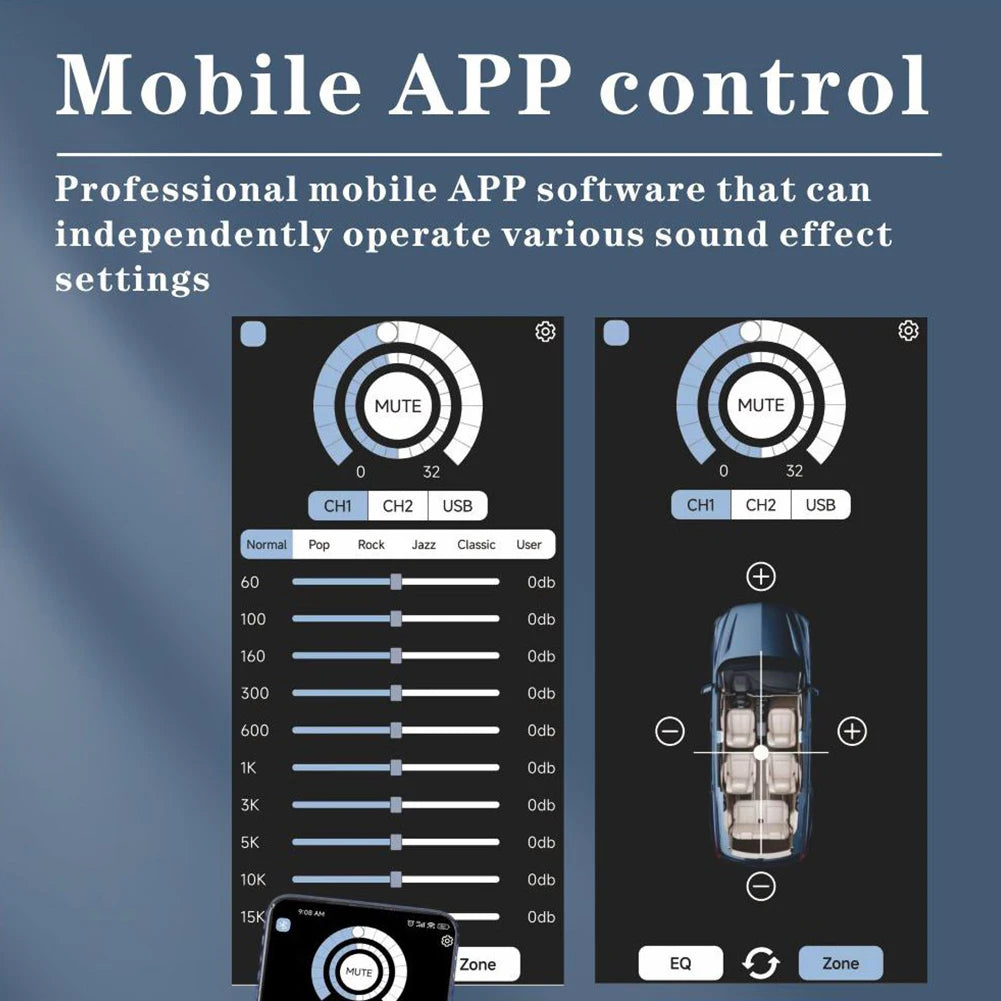 4x50W Car DSP Digital Audio Processor Support APP Control DSP Car Power Amplifier Audio Digital Sound Processor Car Accessories