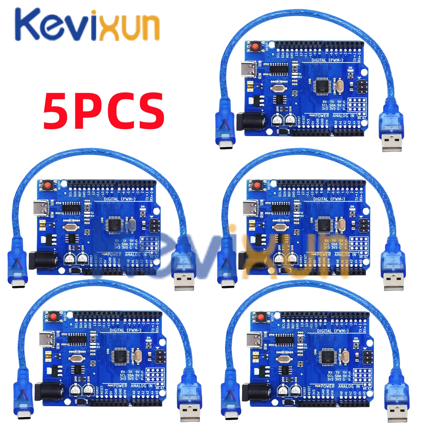 1-10PCS UNO R3 CH340G MEGA328P Chip for Arduino UNO R3 + USB/TYPE-C CABLE ATMEGA328P-AU Development Board 16Mhz