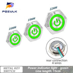 Ultra Short Push Button Switch Waterproof 16/19/22mm 12V 24V led light Momentary Self-reset Wiring Buttons without fixation