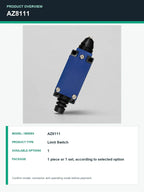 TEZUO AZ8111 IP65 Limit Switch Micro Travel Switch for Industrial Automation