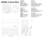 1set 2EDGRK 2.54mm 3.5mm 3.81mm 5.08mm 7.62mm Pitch 15EDGRK 2P 3P 4P 5P 6P~12PIN Solderless Docking Type PCB Terminal Connector