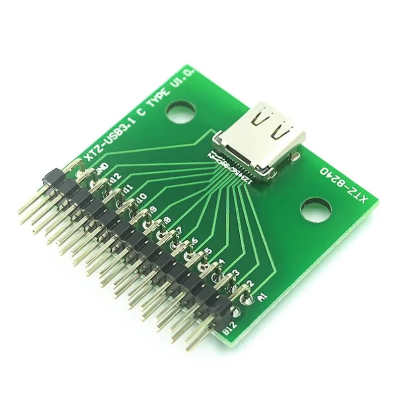 USB 3.1 Cable Test Board 24PIN Type-C Type C Female Plug Jack To DIP Adapter Connector Welded PCB Converter Pin Board