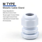 IP68 Waterproof Cable Gland Black Plastic Seal Joint Nylon M12/M16/M18/M20/M22/M25/M27/M30 White Waterproof Cable Connector