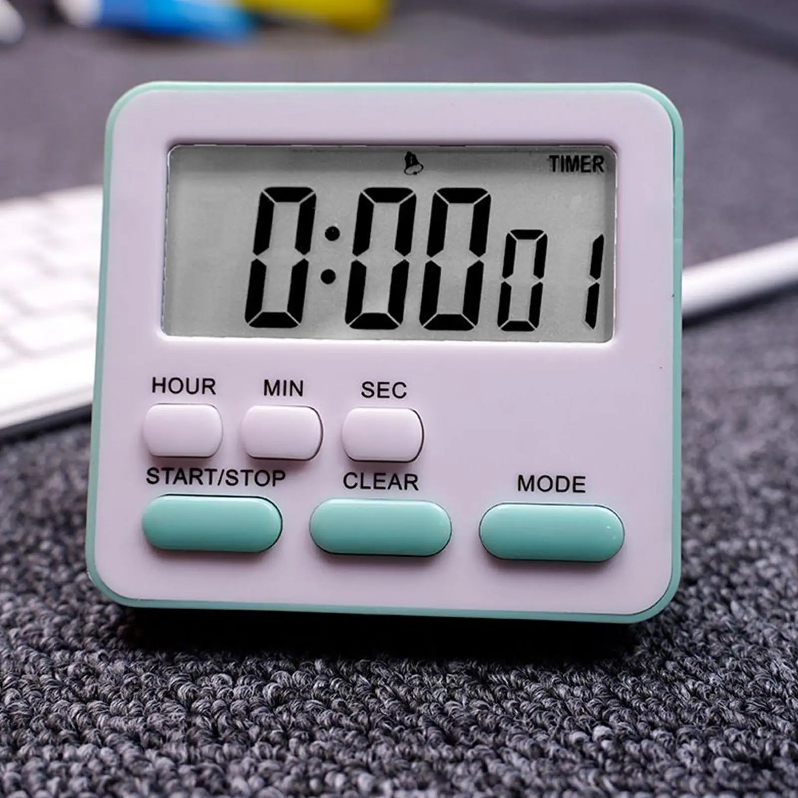 Silent Timer Small Digital Clocks Student Bedroom Study Timer Alarm for Kids Adults Boys Girls Classroom Grilling Baking Meeting