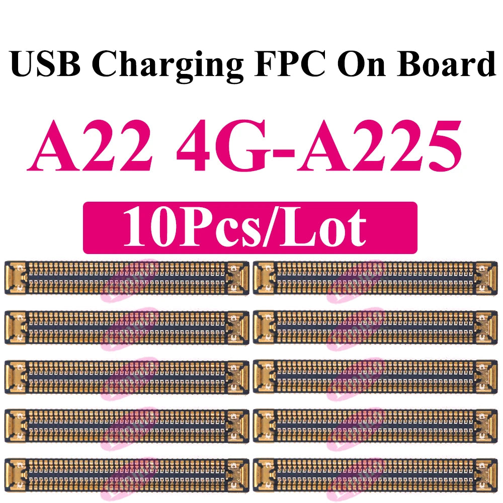 10Pcs Charging FPC Connector On Board For Samsung Galaxy A04s A14 A24 A34 A54 A05s A15 A25 A33 A35 Mainboard Flex Cable Plug