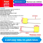 10PCS 100V Correction Capacitor Polypropylene Safety Plastic Film 100V 1nF ~ 470nF 100nf 220nf 10nf 47nf 22nf 1nf 0.47uf 0.1uf