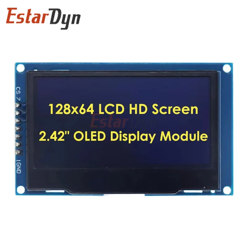 EstarDyn 2.42 Inch LCD 128x64 SSD1309 4 Pin IIC / 7 Pin SPI Serial Interface OLED LCD Display Module