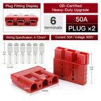 2pcs 50A 75A 175A 3P Battery Power Connector Kit Quick Disconnect Plug 600V Car Forklift Battery Charging Electrical Connectors