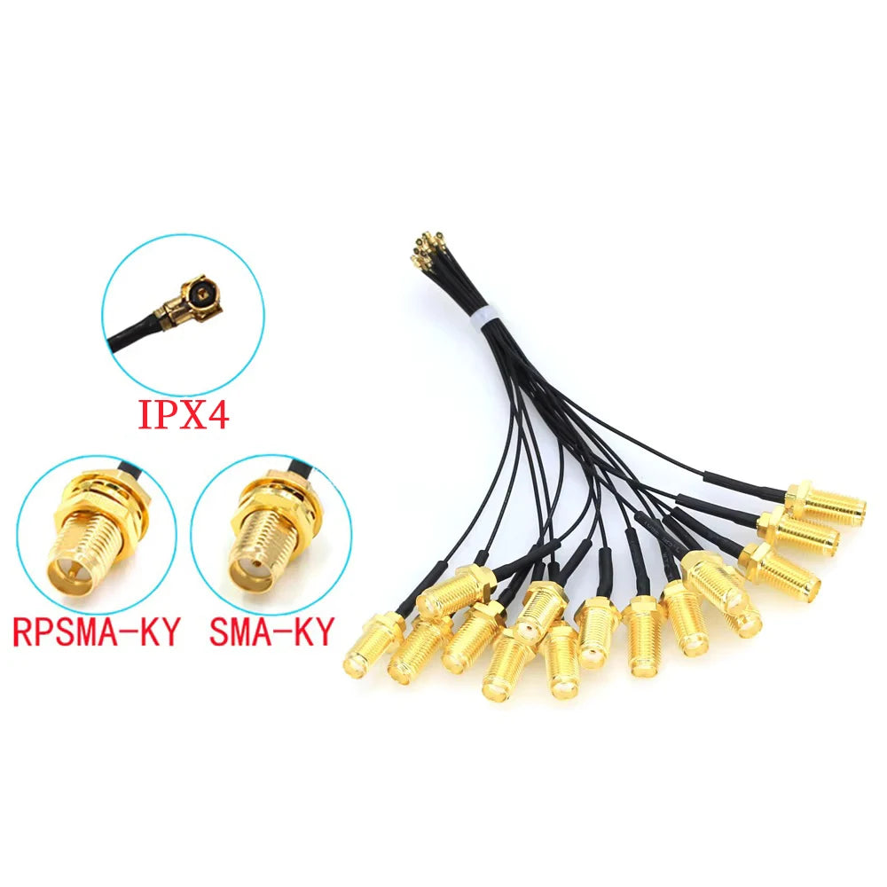 5PCS RP-SMA to U.FL IPX MHF4 Pigtail Cable Antenna for NGFF M.2 9260 9560 8265 NGW with antennas for Wifi wireless card/router