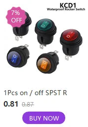 KCD1 10A 12V 220V  Rocker Switch LED Dot Light Car Boat Round ON/OFF SPST Switch