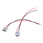 5/10Pcs Transparent 2Pin Waterproof USB-C Female Charging Socket With LED Light Type-C Power Input Connector