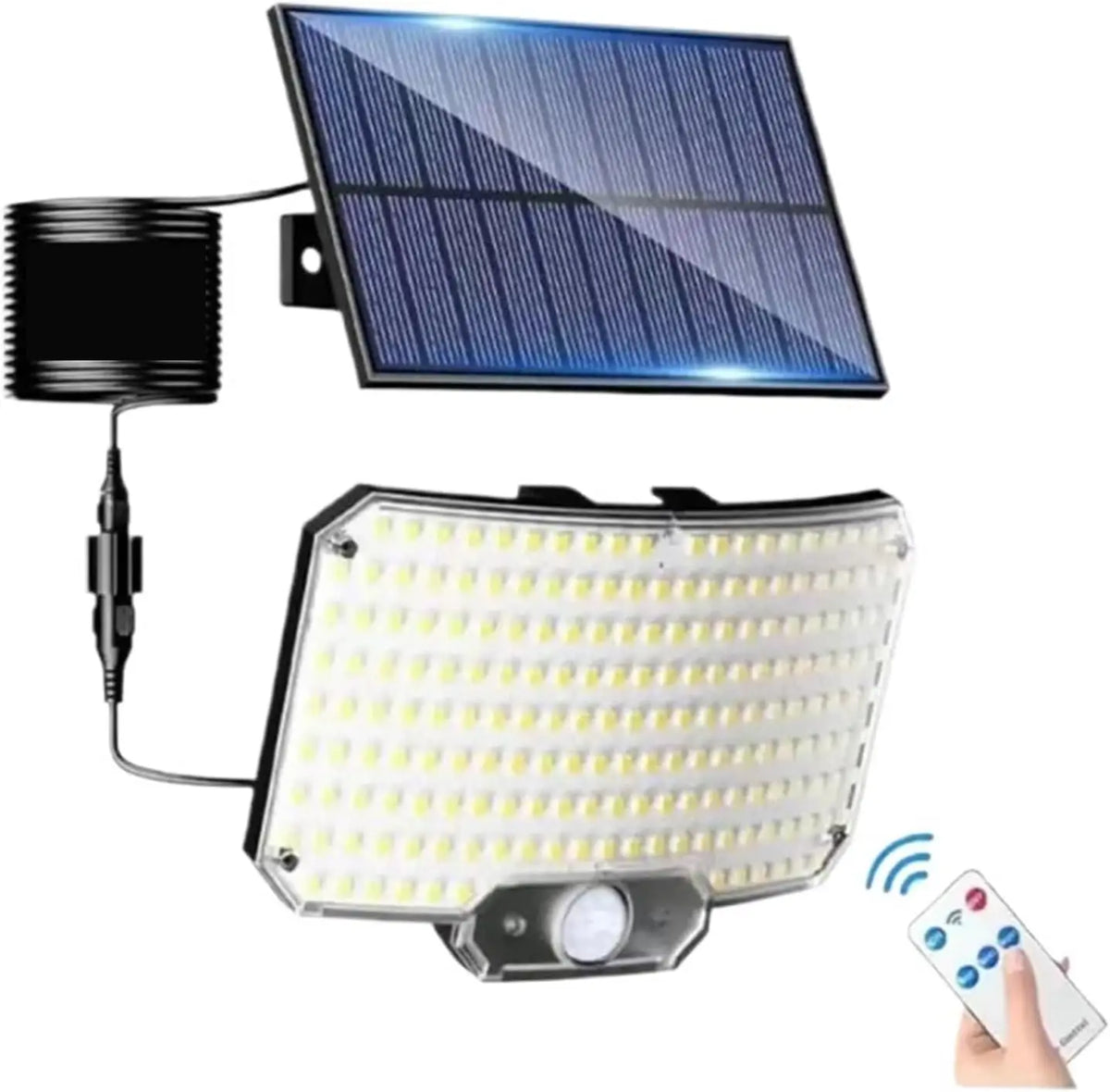 234 LED Solar Lights Outdoor Motion Sensor Dusk to Dawn Solar Powered Security Flood Light, Split 16.5ft Cable for Wall Garden