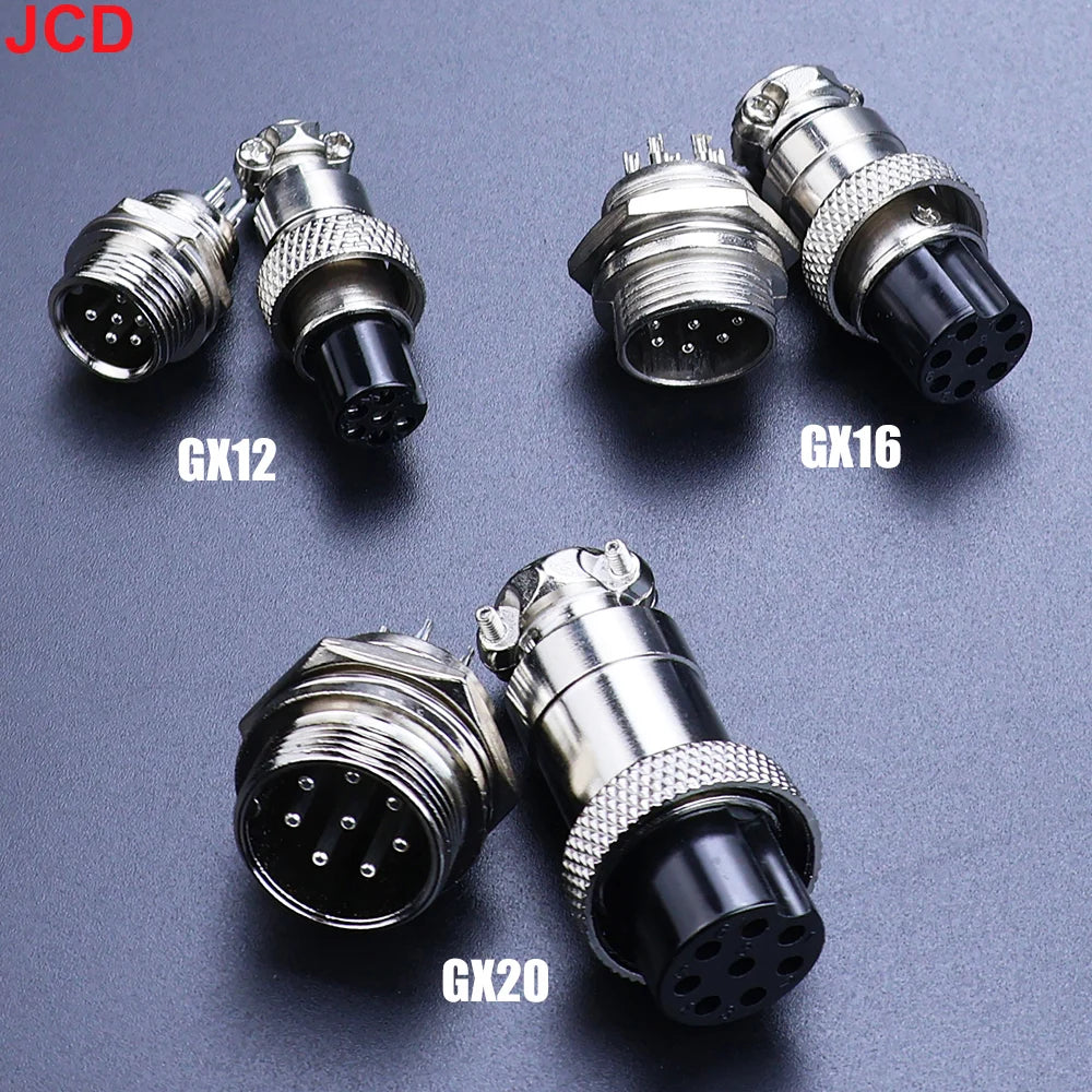 JCD 1Set GX12 GX16 GX20 2 3 4 5 6 7 8 9 10 12Pin Docking Aviation Plug Socket Waterproof Circular Connector