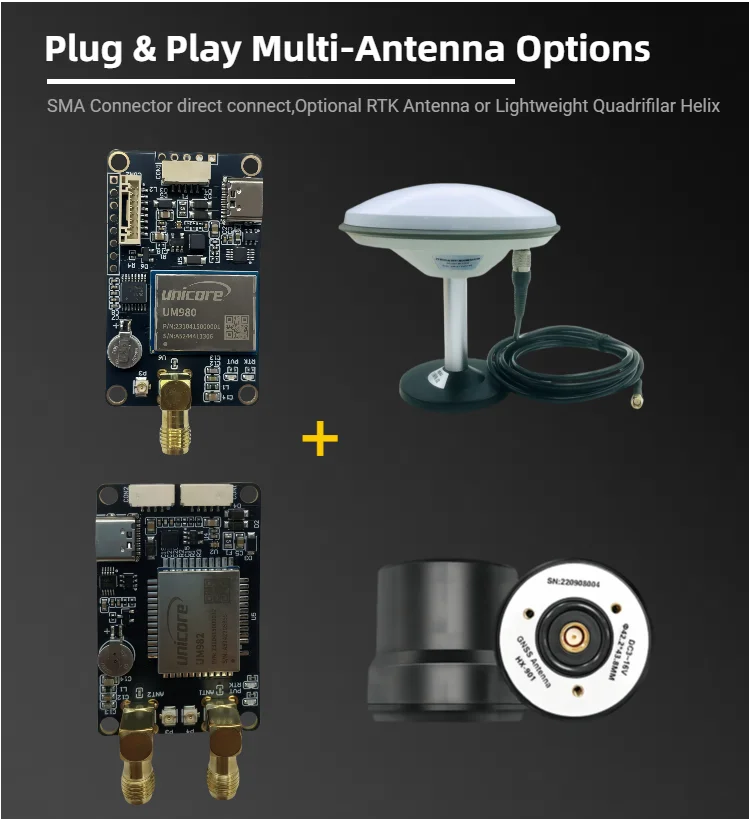 UM982 GNSS Unicorecomm GPS RTK Module Centimeter-Level Differential Relative F9P Positioning Orientation UM981 UM980 for Drone