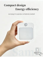 LED Motion Sensor Plug-In Night Light Warm/Cool White Dimmable 5 Brightness Levels for Hallway Stairway Bedroom 100-240V