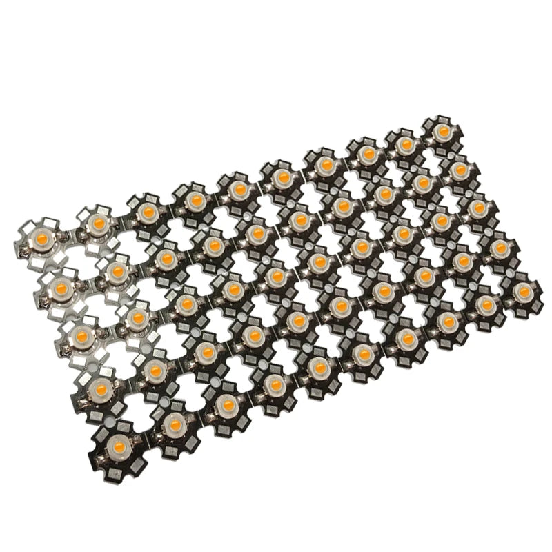 10-100pcs 1W 3W High Power LED Diodes Warm Cold Natural White/Red/Green/Blue/Royal Blue 450 660nm Deep Red UV With 20mm Star PCB