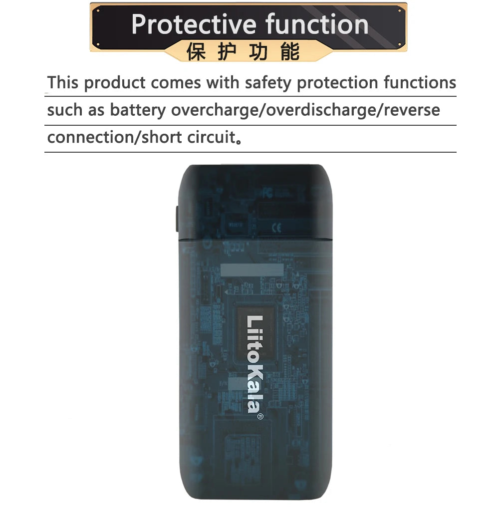 LiitoKala Lii-MP2 21700 18650 Power Bank QC3.0 Fast Charging Type-C INPUT USB Charger 20700 Mobile Power LCD Battery Charger