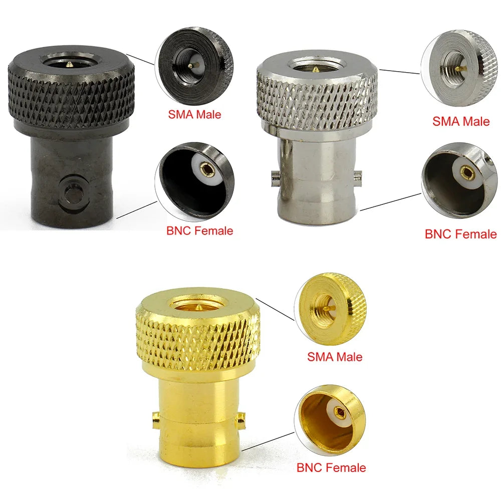 BNC to SMA / RP-SMA RF Adapter Connector Male Female Straight 4-Hole Flange Coaxial Converter for FPV WiFi Radio Antenna Systems