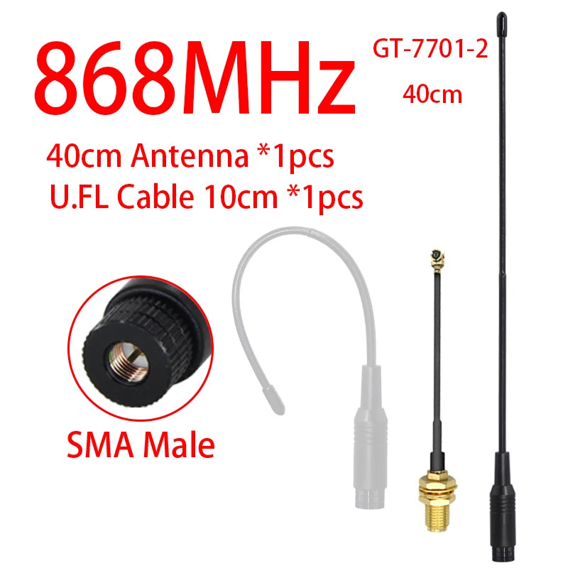 GIZONT LoRa 868MHz Soft Antenna 17CM General 869MHz SMA Flexible Whip Antenna 20CM For MeshTastic LoRaWan ESP32 Teletransmission