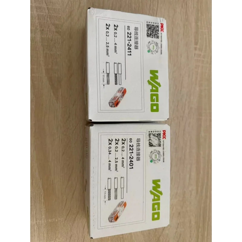 WAGO 221‑412/413/415/2401/2411/612/613/615 Multi‑box Set LeverWire Connector, Reusable Electrical Terminal Block for Home Wiring