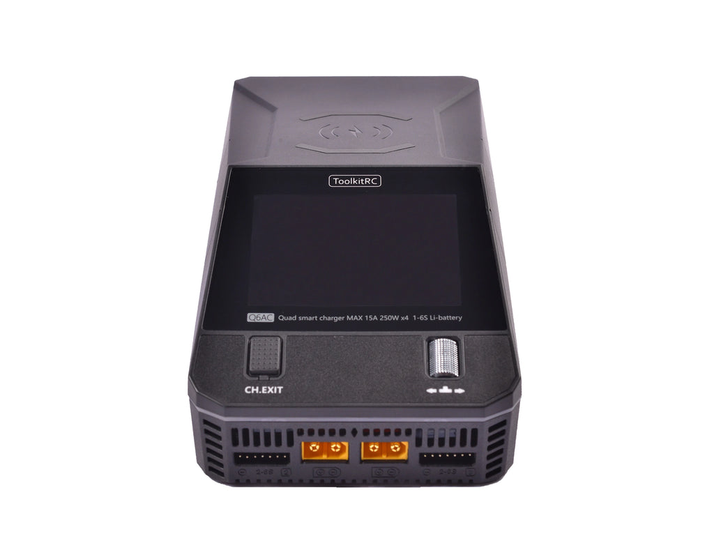 ToolkitRC Q6AC 400W/ DC 1000W 4CH Smart Balance Output Built-in 65W USB Output 15W Charger With Wireless for 1‑6S LiPo Batter