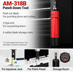AMPCOM RJ45 Crimper Lan Tester Tool Set Ethernet Cable Stripper Punch Down Tool rj 45 rj11 Connectors 12 in 1 Cabling Repair Set
