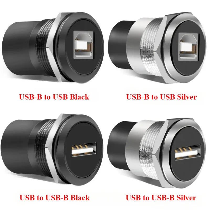 1PCS 22mmc Metal Round D-type Module B-USB USB-B B-A Printing Adapter Cabinet Fast