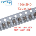 20PCS 1206 1NF 50V 100V 250V 500V 1000V 102J 5% NPO C0G SMD Chip Multilayer Ceramic Capacitor