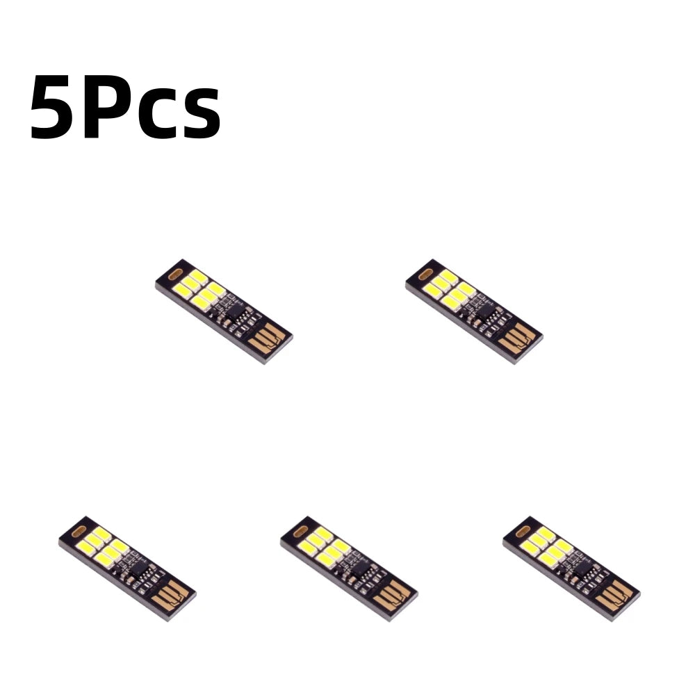 10/5/1Pcs Portable Mini 5730 USB 6LED SMD Light 5V Touch Sensor Adjustable Dimming Night Light Warm/White Light Optional