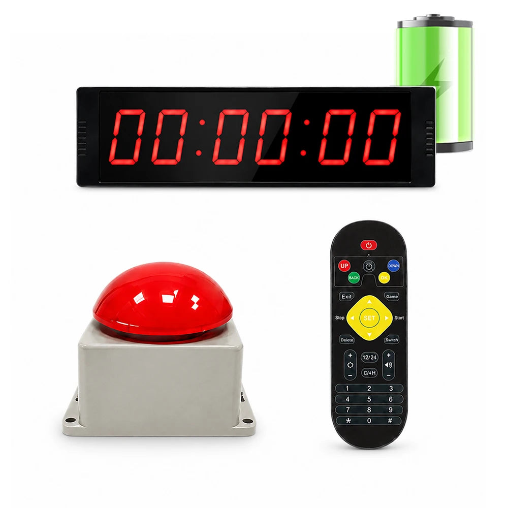 Gym Timer Clock for Home Fitness with Timer Button Large Digital Stopwatch Countdown Clock 12/24H Digital Wall Clock