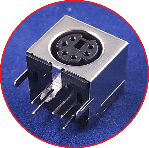 10 Pcs Connnector Mini Din 3 4 5 6 7 8 9 Pin Female Circular Receptacle Power Sockets MD-SM Shield Right Angle Through Holes PCB