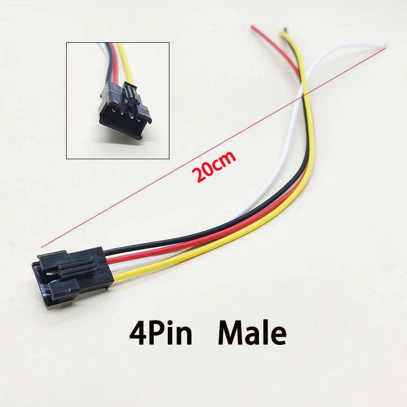 5/10PCS SM Terminal Wire JST Docking Plug 20CM Length 2/3/4/5/6Pin 2.54MM Tin Plated Male Female Connector