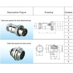 DF16 Reverse-mounting Aviation Plug GX16 2-8pin Soldering Connector M16F AB Rebel Signal Socket M16F 300/500V Male Female Set