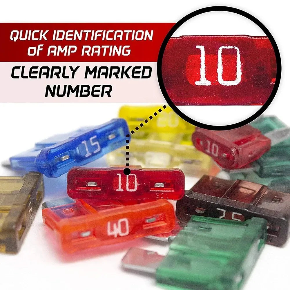 1000/306/120/50PCS Car Fuses Assortment Kit, Mixed Vehicle Blade Fuses - Standard & Mini & Low Profile Mini Fuse