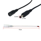 22AWG DC Connector 5.5x2.1mm Male/Female Power Cable Jack 15cm 5-12V Power Adapter Extension Wire For LED Strip Light CCTV