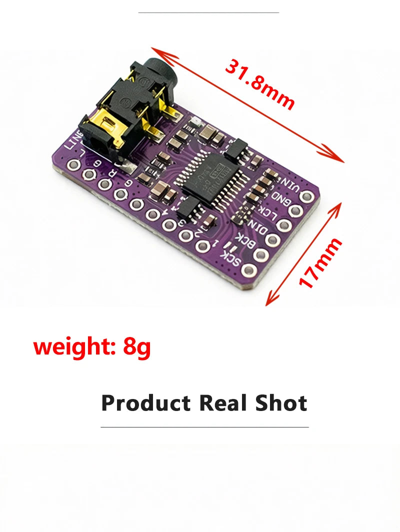Interface I2S PCM5102A DAC Decoder GY-PCM5102 I2S Player Module For Raspberry Pi PHAT Format Board Digital PCM5102 Audio Board