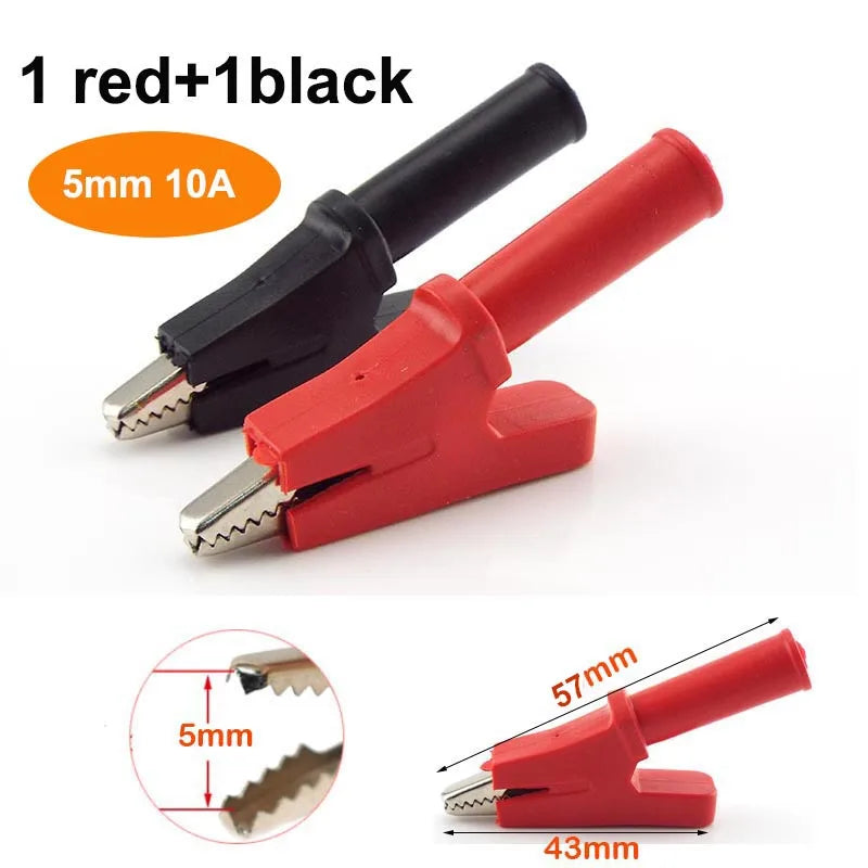 10A 20A 30A 50A Alligator Clip Crocodile Adapter 2mm 4mm Banana Plug Probe Clip for Multimeter Pen Test lead Cable Insulated E2