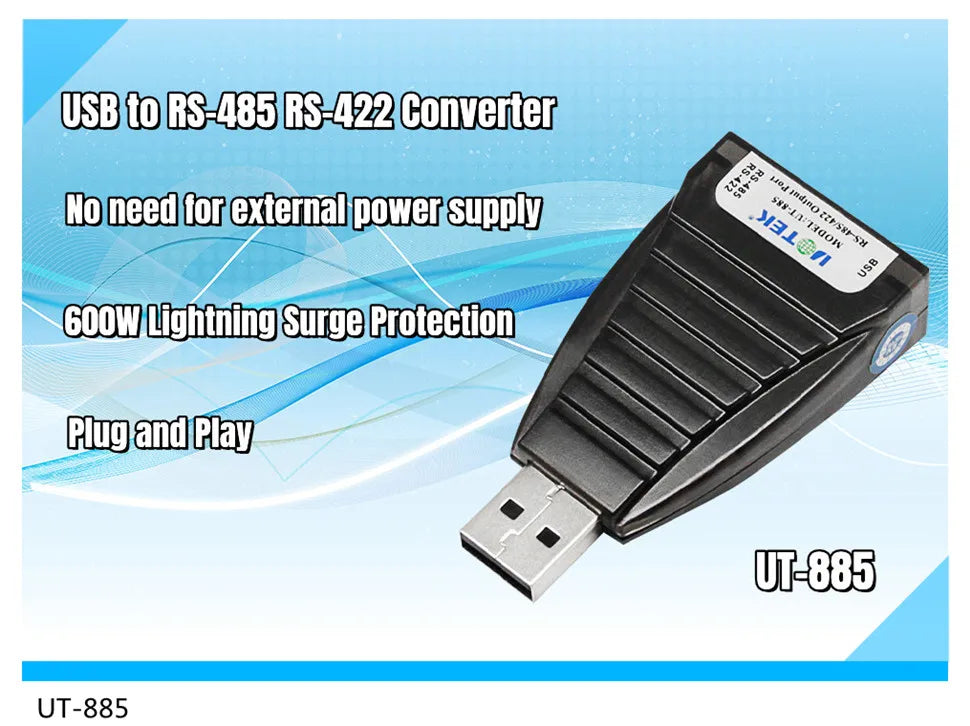 UOTEK 4.9Ft USB to RS232 RS485 RS422 Converter USB-A RS-232 RS-485 RS-422 Cable Serial DB9 Connector Full Half Duplex UT-8890