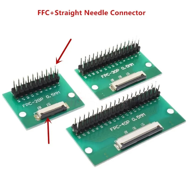 FPC/FFC Adapter Board 0.5mm/1.0mm Pitch Connector Welded Straight to 2.54 Flexible Cable 4P 6P 8P 10P~80Pin Seat for Electronics