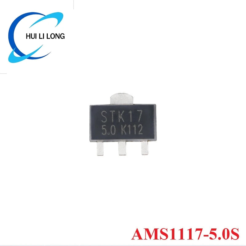 10pcs AMS1117 3.3V 5V 1A SOT-89 AMS1117-3.3S AMS1117-5.0S SOT89 Low Dropout Linear Voltage Regulator LDO IC Chip