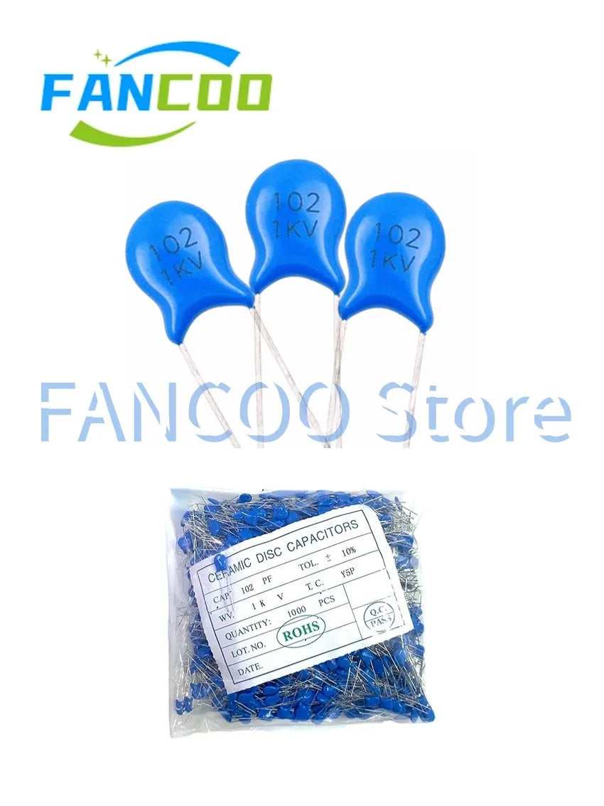 1000pcs High voltage Ceramic Capacitor 1KV 10PF 12PF 15PF 18PF 20PF 22PF 27PF 30PF 33PF 39PF 47PF 56PF 68PF 82PF 101 102 P5mm
