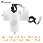 1Pcs CBB60 Motor Run Capacitor 450VAC Lead Wire with Mounting Screw 4~25uF for Water Pump Washing Machine Fan Compressor